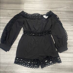 CBR Black Lace Trim Jumpsuit